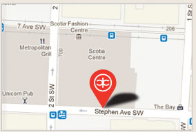 We are located at 226, 230 - 8 Ave SW, Calgary. Click above for directions using Google maps and more information